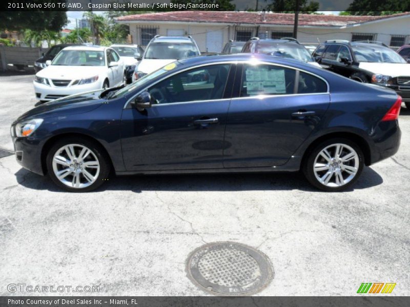 Caspian Blue Metallic / Soft Beige/Sandstone 2011 Volvo S60 T6 AWD