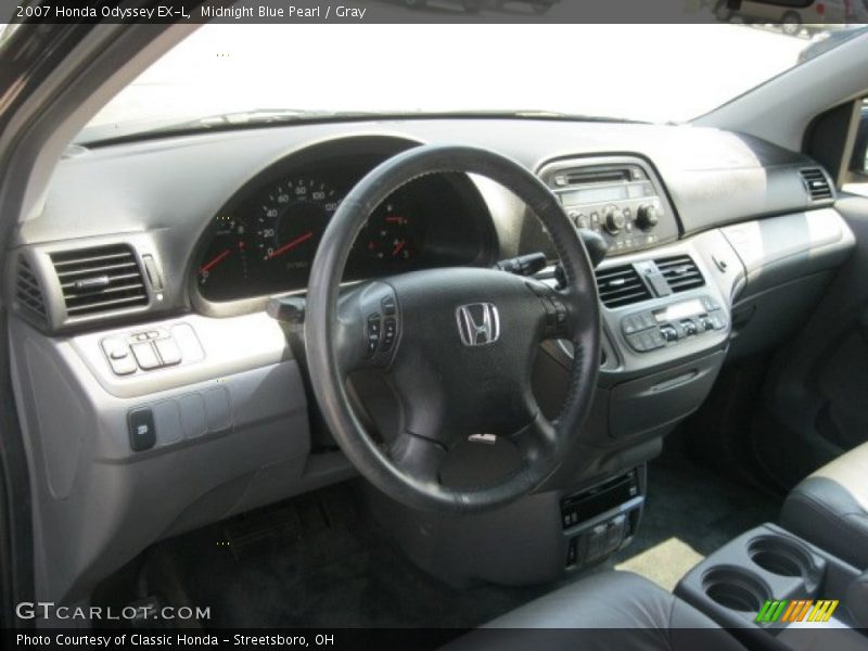 Midnight Blue Pearl / Gray 2007 Honda Odyssey EX-L