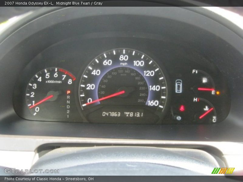 Midnight Blue Pearl / Gray 2007 Honda Odyssey EX-L