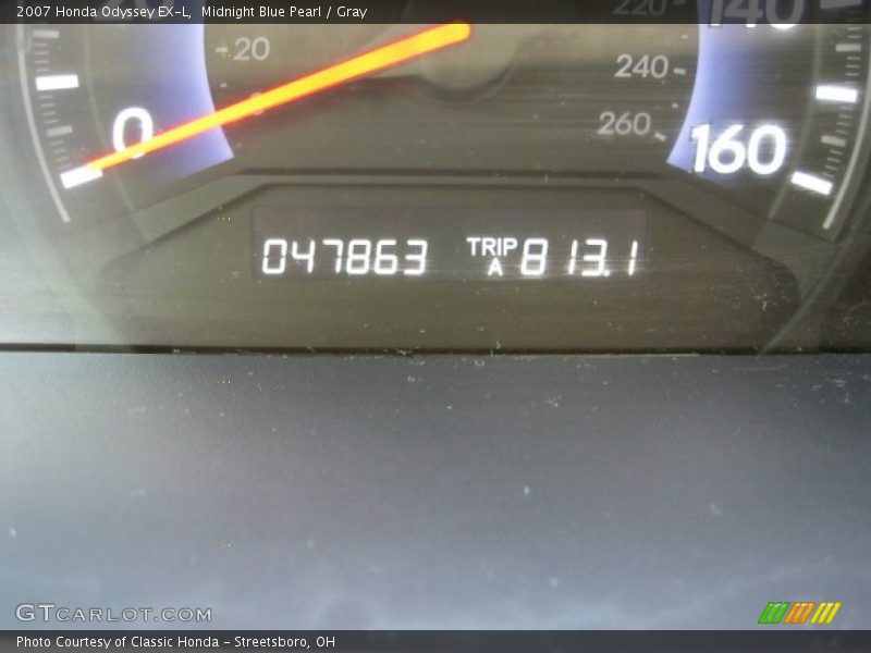 Midnight Blue Pearl / Gray 2007 Honda Odyssey EX-L