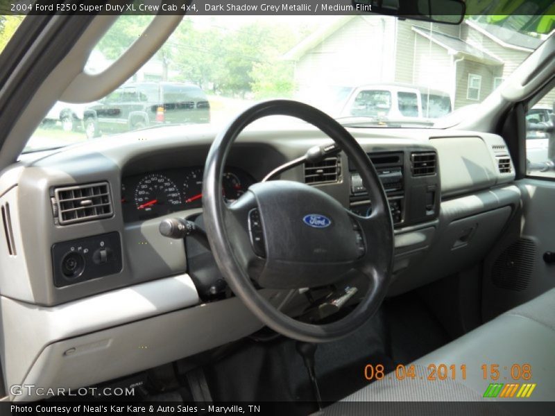 Dark Shadow Grey Metallic / Medium Flint 2004 Ford F250 Super Duty XL Crew Cab 4x4