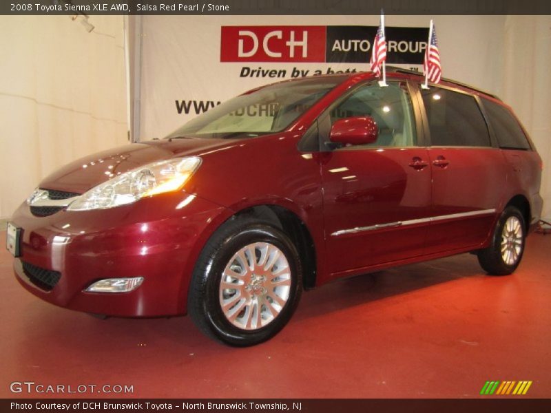 Salsa Red Pearl / Stone 2008 Toyota Sienna XLE AWD