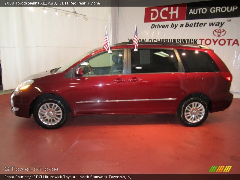 Salsa Red Pearl / Stone 2008 Toyota Sienna XLE AWD