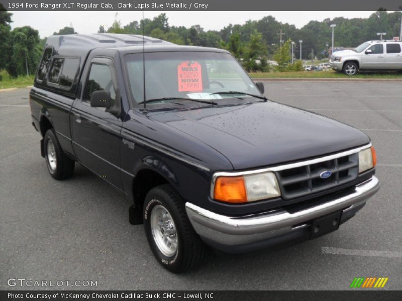 Dark Lapis Blue Metallic / Grey 1994 Ford Ranger XLT Regular Cab