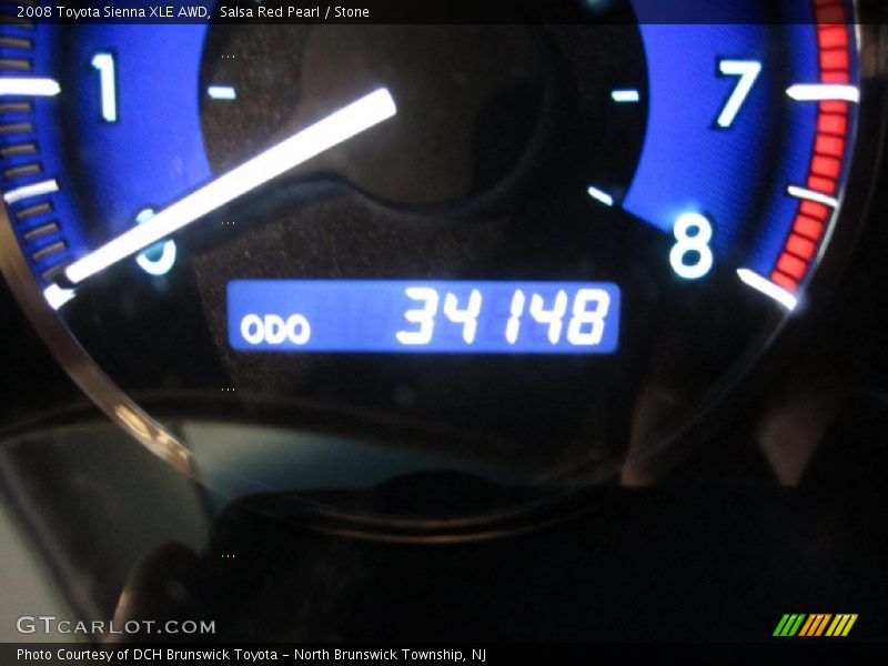 Salsa Red Pearl / Stone 2008 Toyota Sienna XLE AWD