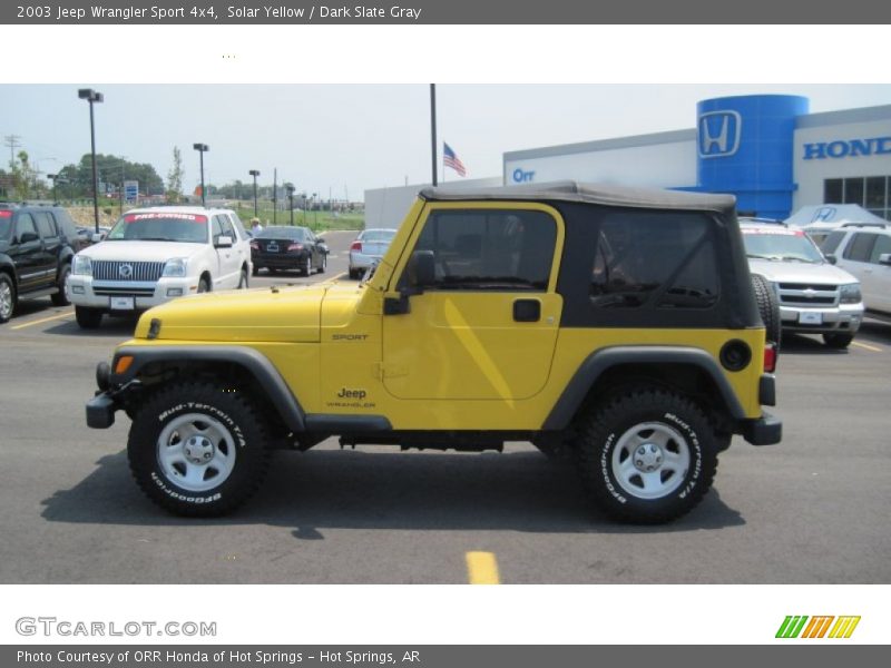 Solar Yellow / Dark Slate Gray 2003 Jeep Wrangler Sport 4x4