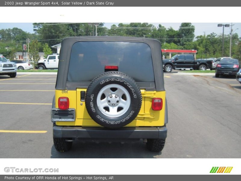 Solar Yellow / Dark Slate Gray 2003 Jeep Wrangler Sport 4x4