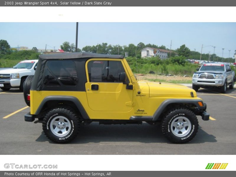Solar Yellow / Dark Slate Gray 2003 Jeep Wrangler Sport 4x4