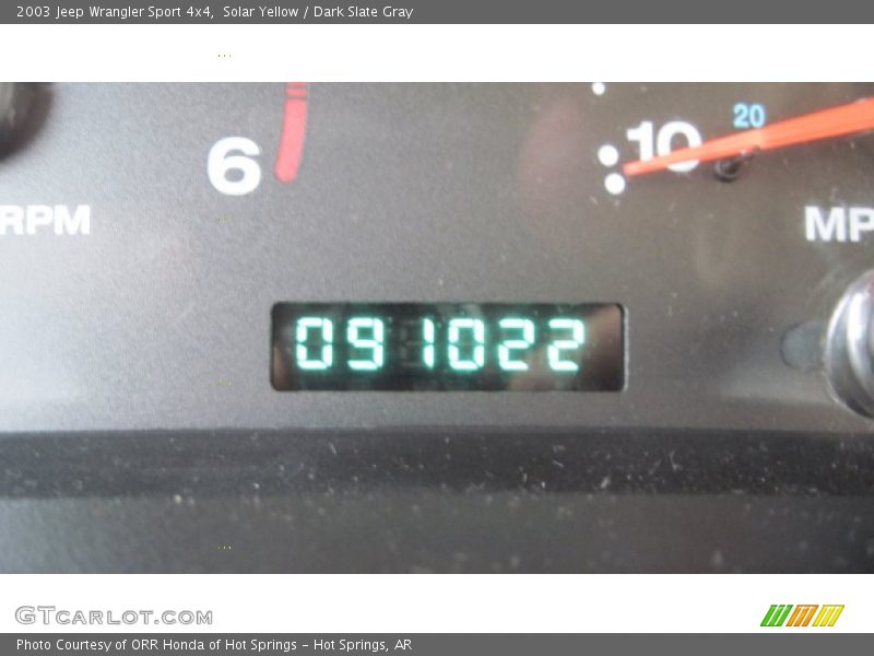 Solar Yellow / Dark Slate Gray 2003 Jeep Wrangler Sport 4x4