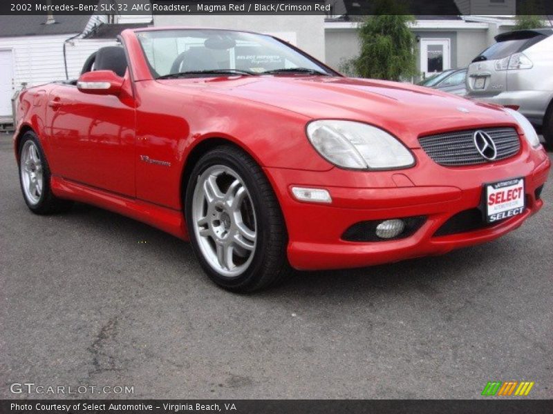 Magma Red / Black/Crimson Red 2002 Mercedes-Benz SLK 32 AMG Roadster