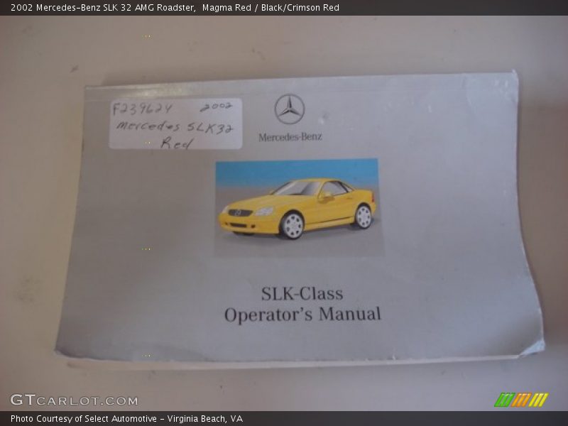 Books/Manuals of 2002 SLK 32 AMG Roadster