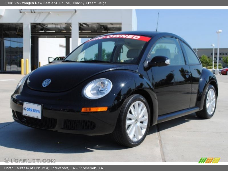 Black / Cream Beige 2008 Volkswagen New Beetle SE Coupe