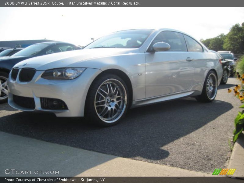 Titanium Silver Metallic / Coral Red/Black 2008 BMW 3 Series 335xi Coupe