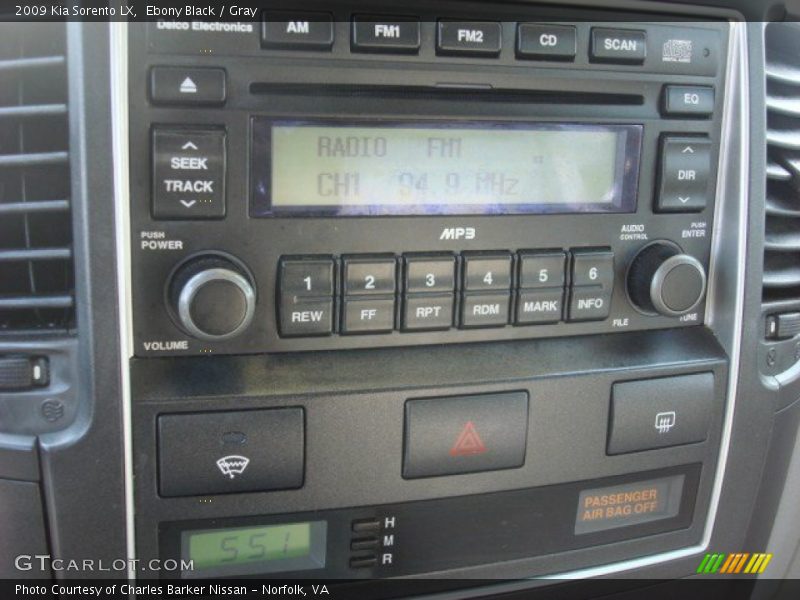 Ebony Black / Gray 2009 Kia Sorento LX