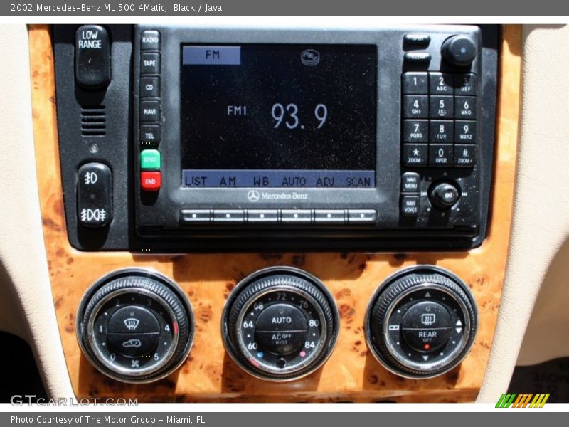 Controls of 2002 ML 500 4Matic