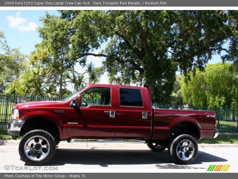 Dark Toreador Red Metallic / Medium Flint 2004 Ford F250 Super Duty Lariat Crew Cab 4x4