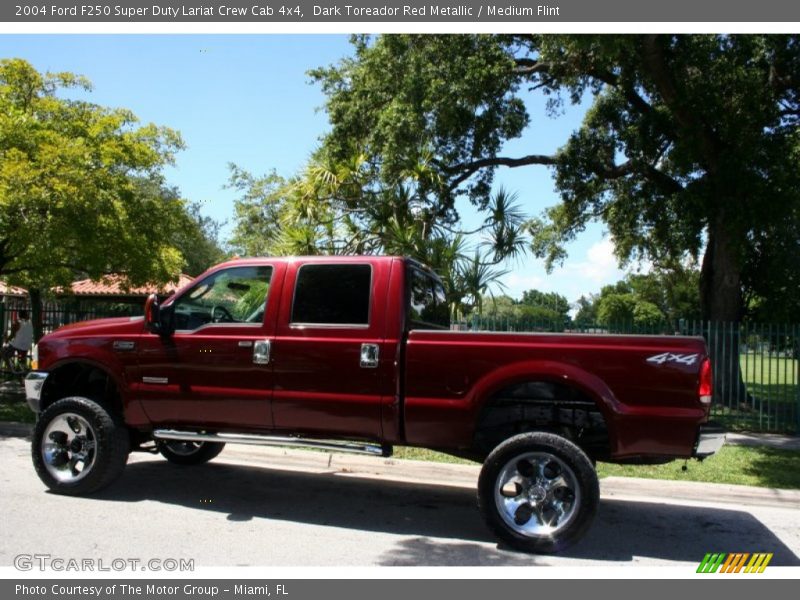 Dark Toreador Red Metallic / Medium Flint 2004 Ford F250 Super Duty Lariat Crew Cab 4x4