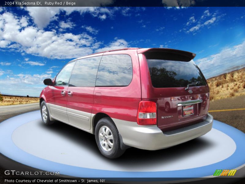 Ruby Red / Beige 2004 Kia Sedona EX