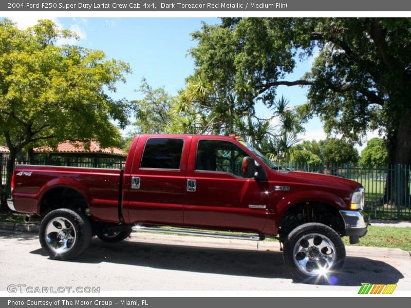 Dark Toreador Red Metallic / Medium Flint 2004 Ford F250 Super Duty Lariat Crew Cab 4x4
