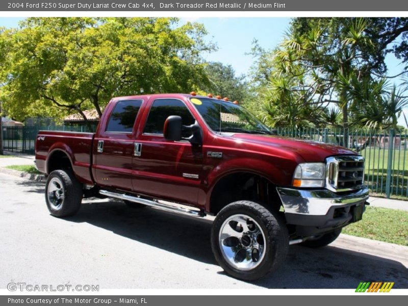 Dark Toreador Red Metallic / Medium Flint 2004 Ford F250 Super Duty Lariat Crew Cab 4x4