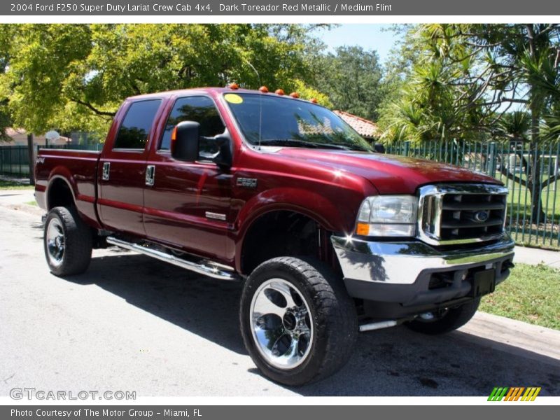 Dark Toreador Red Metallic / Medium Flint 2004 Ford F250 Super Duty Lariat Crew Cab 4x4