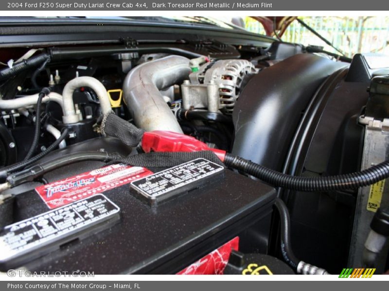 Dark Toreador Red Metallic / Medium Flint 2004 Ford F250 Super Duty Lariat Crew Cab 4x4