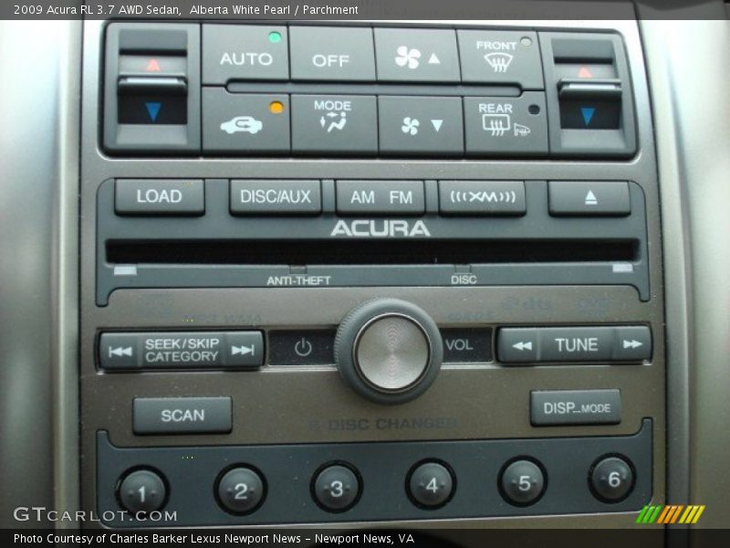 Controls of 2009 RL 3.7 AWD Sedan