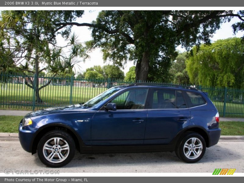 Mystic Blue Metallic / Terracotta 2006 BMW X3 3.0i