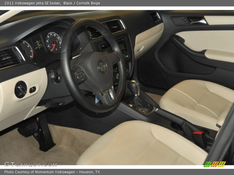 Black / Cornsilk Beige 2011 Volkswagen Jetta SE Sedan