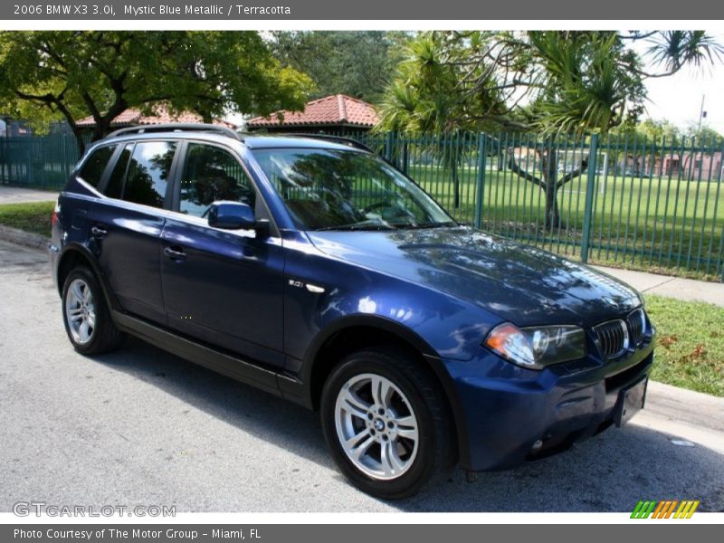 Mystic Blue Metallic / Terracotta 2006 BMW X3 3.0i