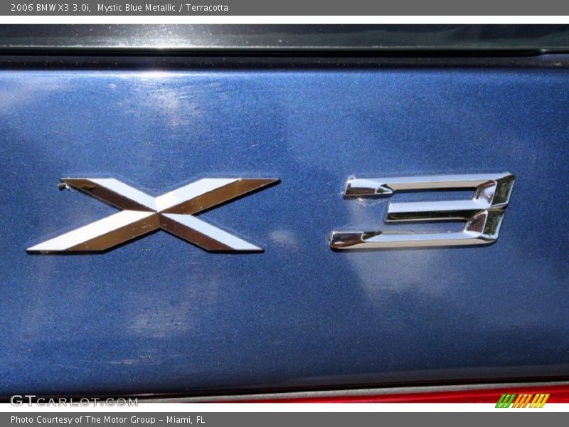 Mystic Blue Metallic / Terracotta 2006 BMW X3 3.0i
