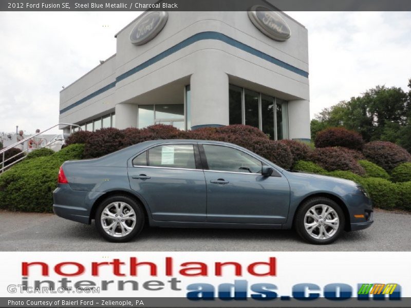 Steel Blue Metallic / Charcoal Black 2012 Ford Fusion SE