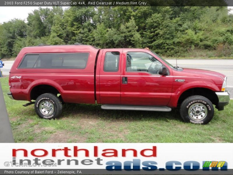 Red Clearcoat / Medium Flint Grey 2003 Ford F250 Super Duty XLT SuperCab 4x4