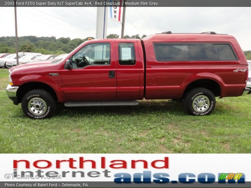 Red Clearcoat / Medium Flint Grey 2003 Ford F250 Super Duty XLT SuperCab 4x4