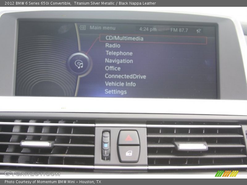 Navigation of 2012 6 Series 650i Convertible