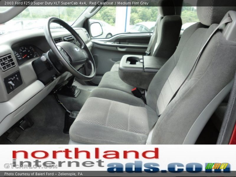 Red Clearcoat / Medium Flint Grey 2003 Ford F250 Super Duty XLT SuperCab 4x4