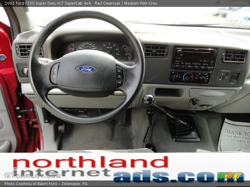 Red Clearcoat / Medium Flint Grey 2003 Ford F250 Super Duty XLT SuperCab 4x4