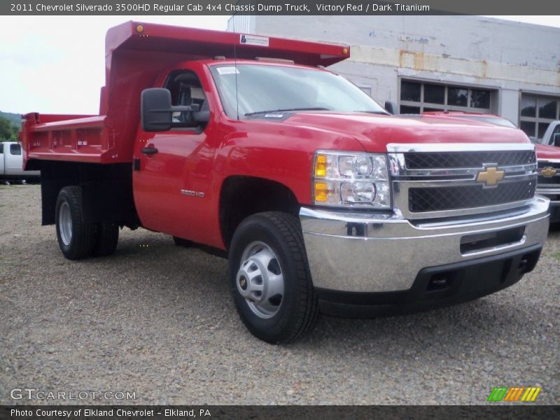 Victory Red / Dark Titanium 2011 Chevrolet Silverado 3500HD Regular Cab 4x4 Chassis Dump Truck