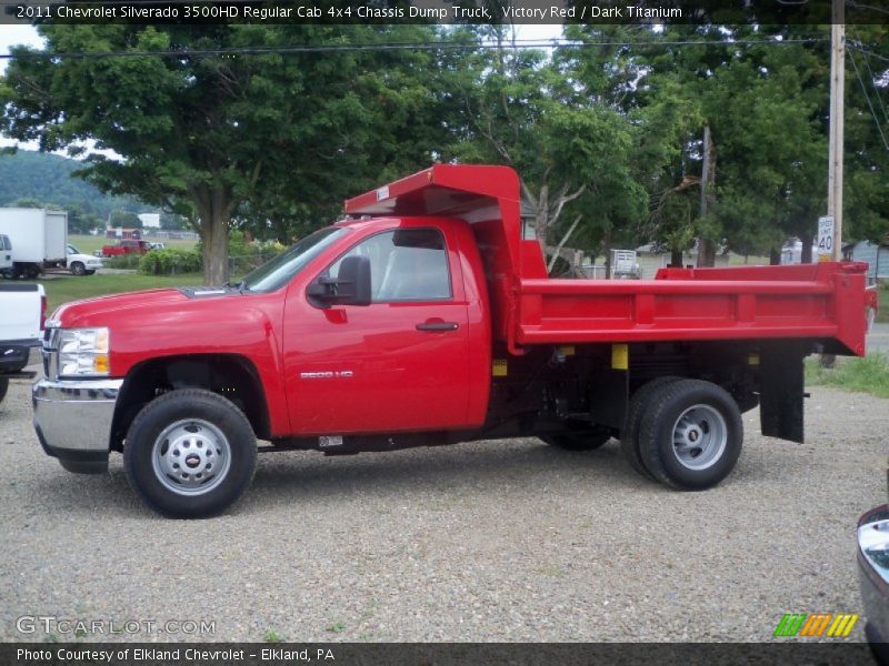  2011 Silverado 3500HD Regular Cab 4x4 Chassis Dump Truck Victory Red