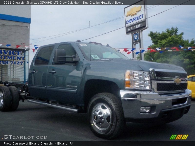 Blue Granite Metallic / Ebony 2011 Chevrolet Silverado 3500HD LTZ Crew Cab 4x4