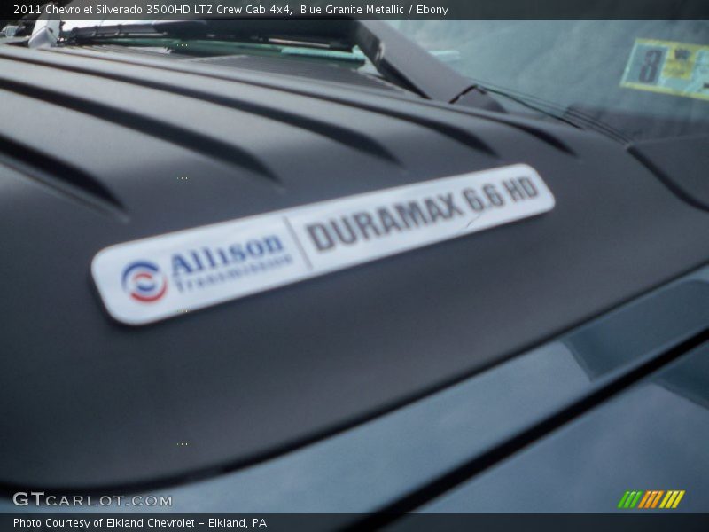 Blue Granite Metallic / Ebony 2011 Chevrolet Silverado 3500HD LTZ Crew Cab 4x4