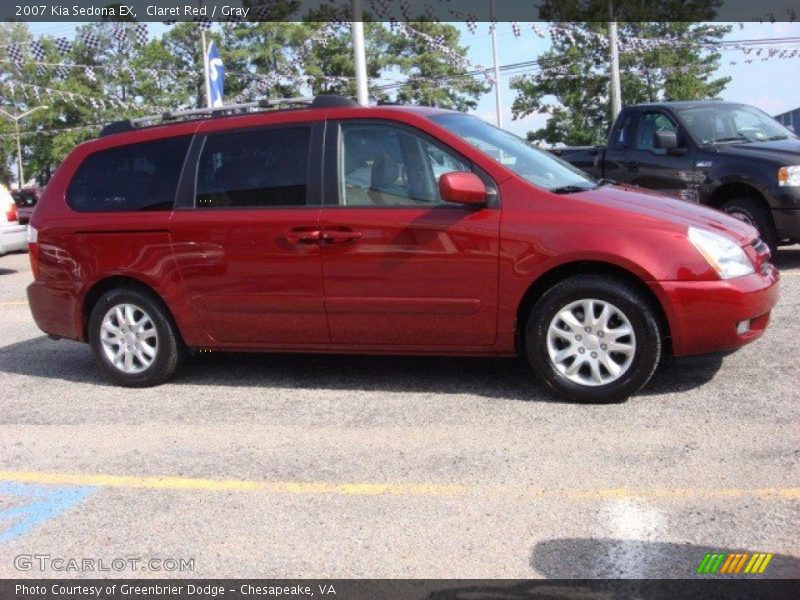 Claret Red / Gray 2007 Kia Sedona EX