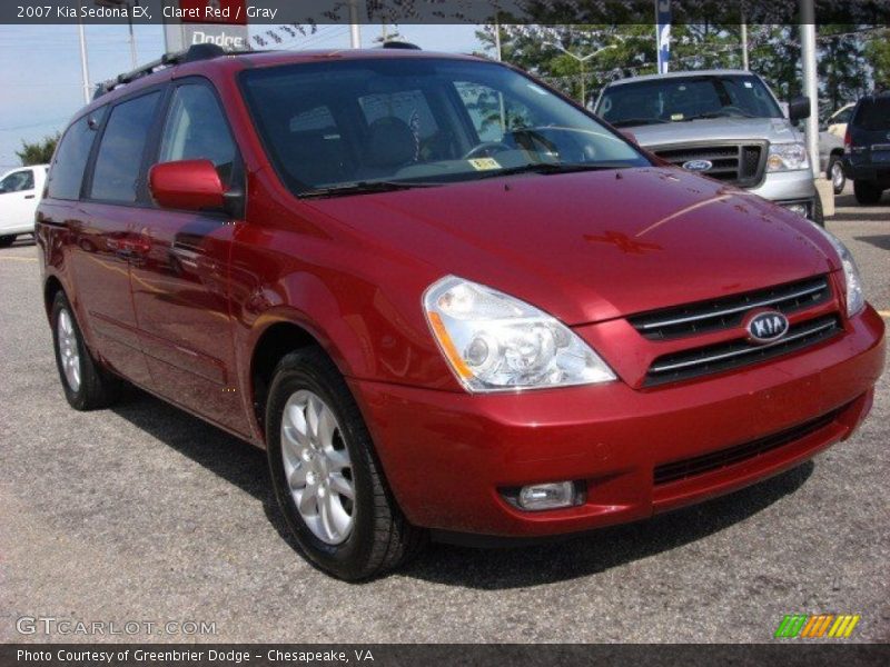 Claret Red / Gray 2007 Kia Sedona EX