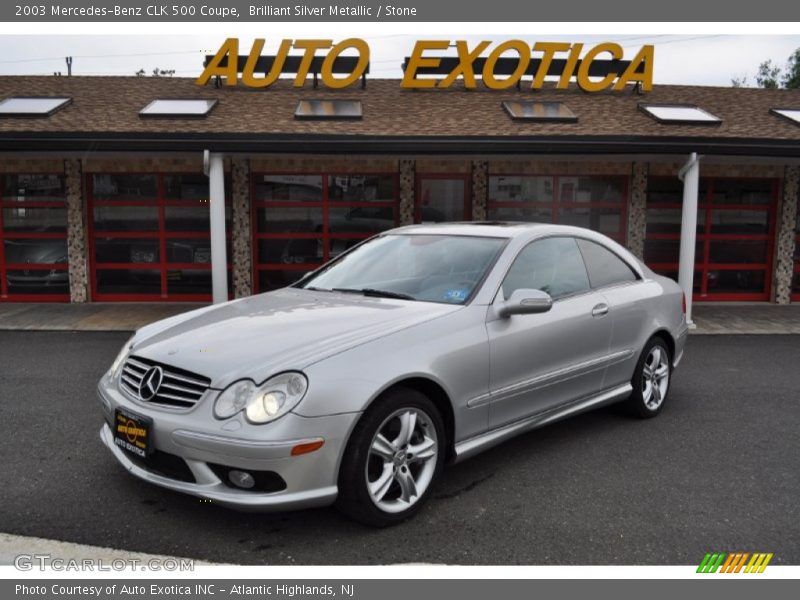 Brilliant Silver Metallic / Stone 2003 Mercedes-Benz CLK 500 Coupe