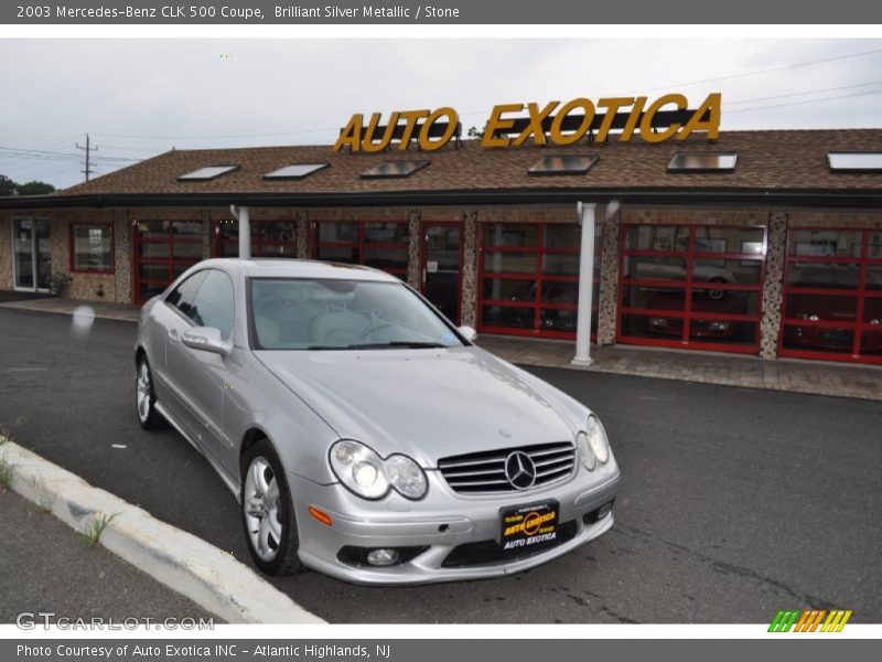 Brilliant Silver Metallic / Stone 2003 Mercedes-Benz CLK 500 Coupe