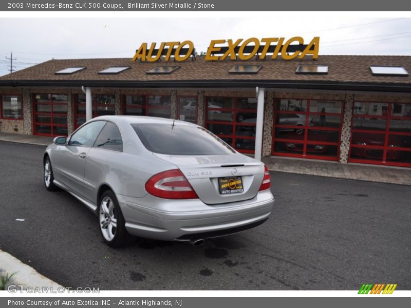 Brilliant Silver Metallic / Stone 2003 Mercedes-Benz CLK 500 Coupe