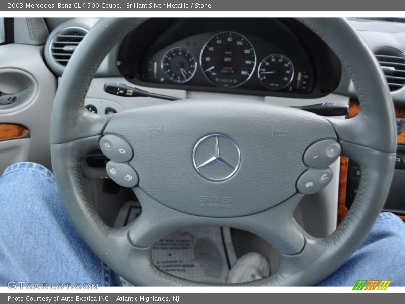 Brilliant Silver Metallic / Stone 2003 Mercedes-Benz CLK 500 Coupe