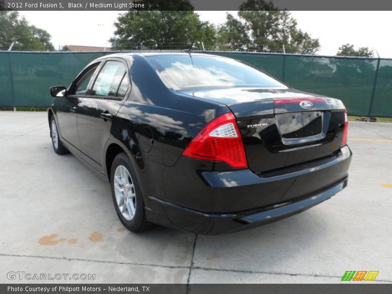 Black / Medium Light Stone 2012 Ford Fusion S