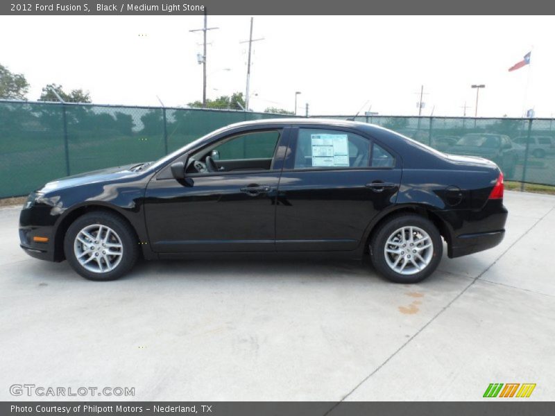 Black / Medium Light Stone 2012 Ford Fusion S