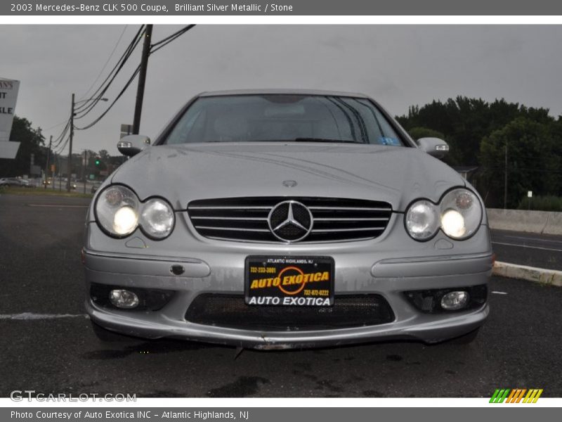 Brilliant Silver Metallic / Stone 2003 Mercedes-Benz CLK 500 Coupe